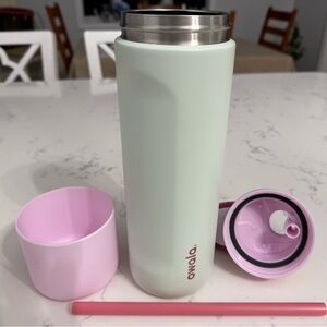 Owala Mint and Pink Tumbler with Straw